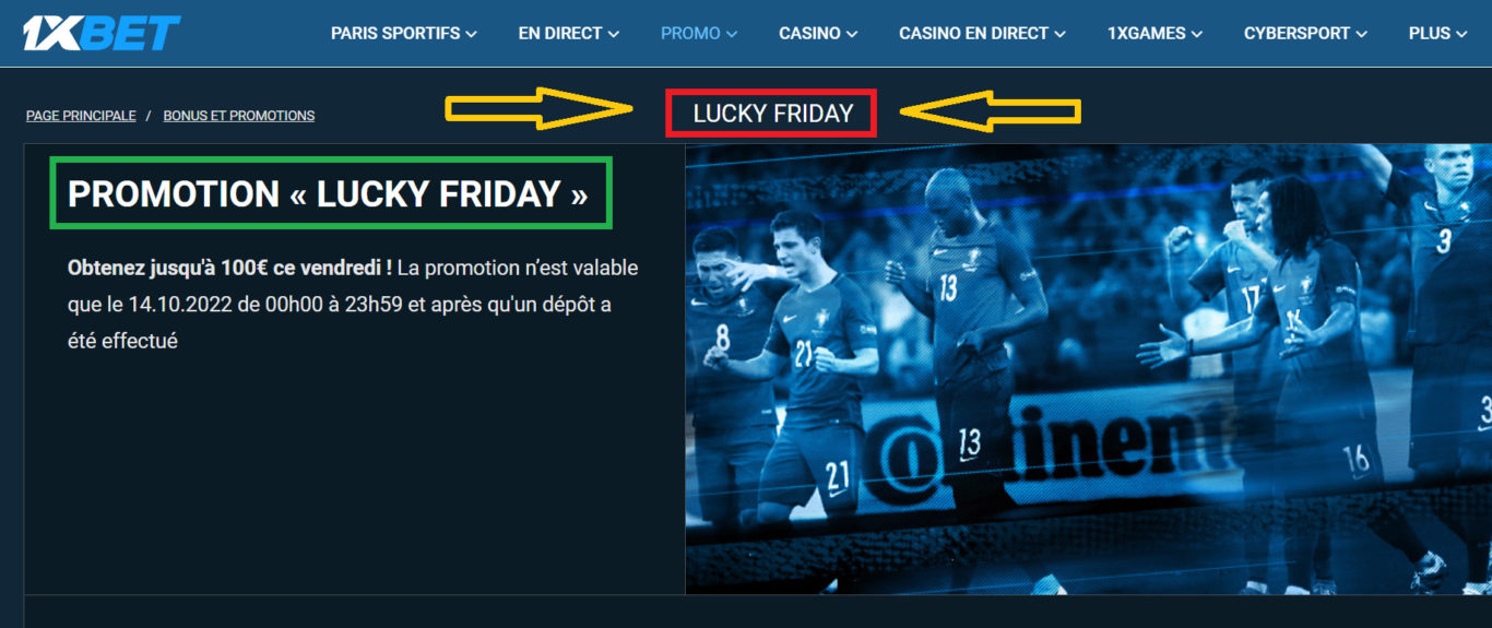 LUCKY FRIDAY Le bonus 1xBet Cameroun